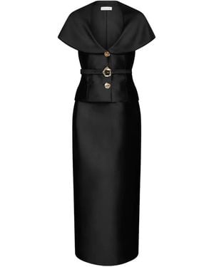 Violante Nessi Manuela Belted Midi Dress - Black