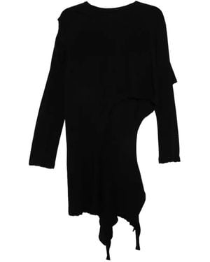 Y's Yohji Yamamoto Cut-Out Asymmetric T-Shirt - Black
