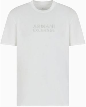ARMANI EXCHANGE Logo-Embroidered T-Shirt - White