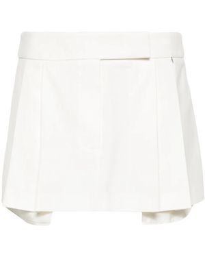 Nissa Low-Rise Pleated Miniskirt - White