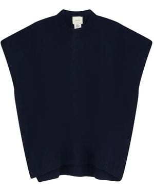 Alysi Sleeveless Boxy-Fit Sweater - Blue
