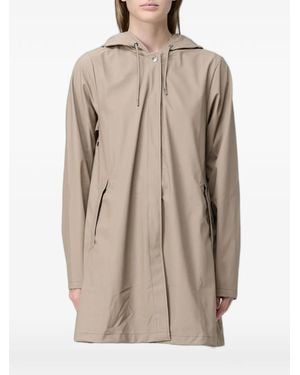Rains Hooded Trench Coat - Natural
