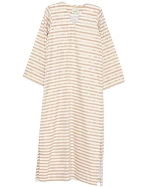 Bambah Vestido Largo A Rayas - Blanco