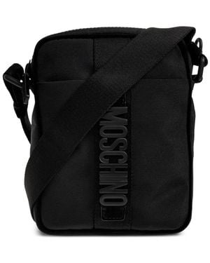 Moschino Logo-Plaque Messenger Bag - Black