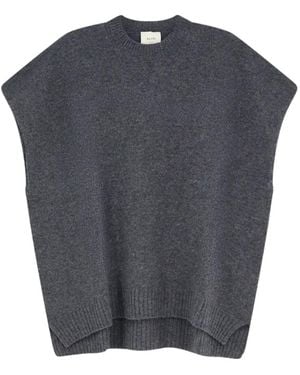 Alysi Sleeveless Boxy-Fit Sweater - Blue