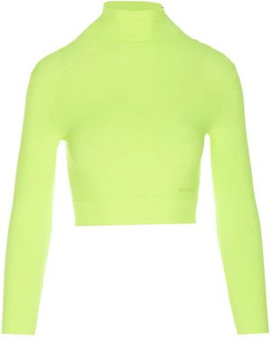 Balenciaga High-Neck Cropped Top - Green
