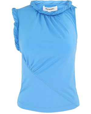 Apparis Georgia twisted-ruffle top - Azul