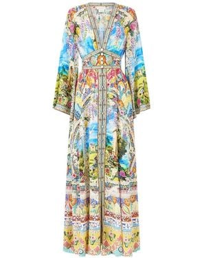CAMILLA Kimono Sleeve Shirring Dress - White