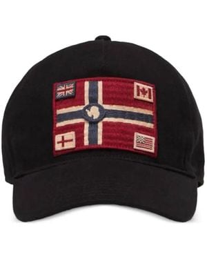 Napapijri Flag-Patch Baseball Cap - Red