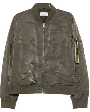 Fendi Camouflage-Pattern Bomber Jacket - Green