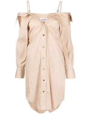 Blugirl Blumarine オフショルダー シャツドレス - ナチュラル
