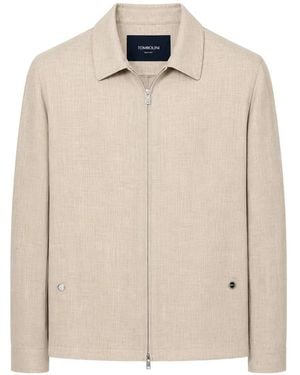 Tombolini Zip-Up Collared Jacket - Natural