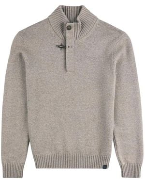 Fay Toggle-Fastening Wool Sweater - Gray