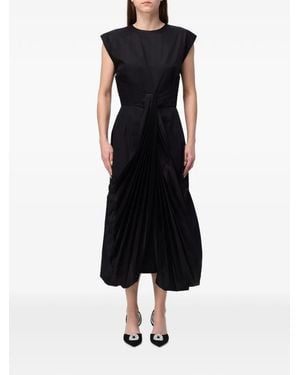 CRI.DA Pleated-Waist Sleeveless Midi Dress - Black
