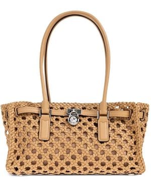 MICHAEL Michael Kors Hamilton Woven Tote Bag - Metallic