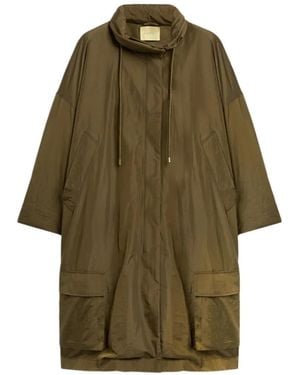 Momoní Kjara Removable-Lining Drawstring Parka - Green