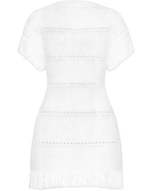 Cult Gaia Maren Fringe-Trim Mini Dress - White