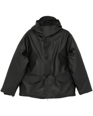 Rains Hooded-Padded Jacket - Black