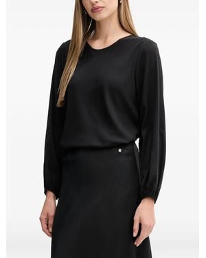 Sandro Ferrone Elasticated-Cuff Long-Sleeve Top - Black