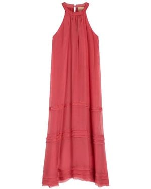 Momoní Gris Ruffled Tiered-Details Maxi Dress