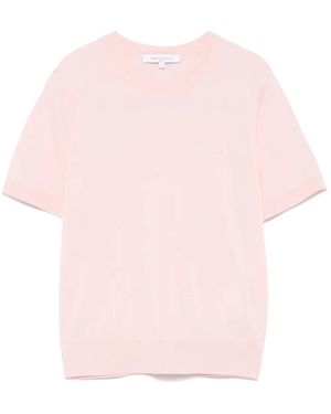Maison Kitsuné Baby Fox-Patch Knitted T-Shirt - Pink