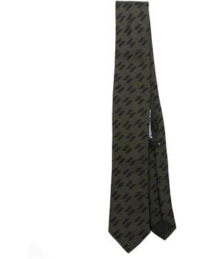 Karl Lagerfeld Geometric-Pattern Silk Tie - White