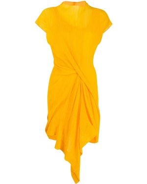 Nina Ricci Draped Front Shift Dress - Yellow