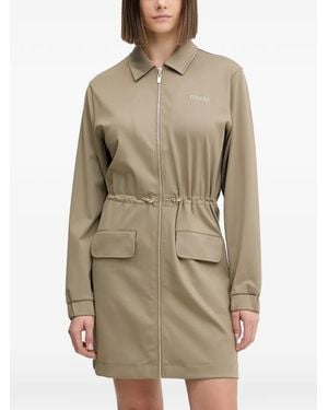 Guess Zip-Up Pocket Mini Dress - Natural
