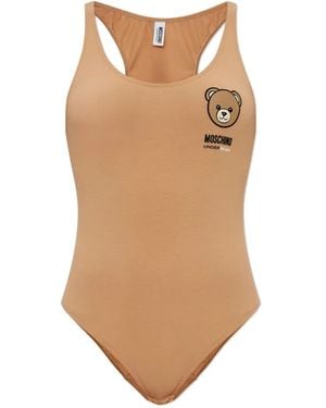 Moschino Body Con Estampado Teddy Bear - Neutro