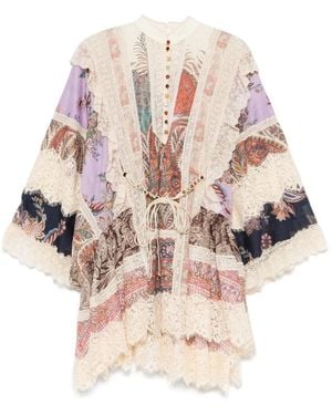 Zimmermann Vestido Rhiannon Billow - Rosa