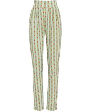 Brigitte Bardot Striped Trousers - Green