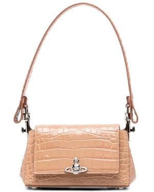 Vivienne Westwood Small Hazel Croco-Effect Tote Bag - Pink
