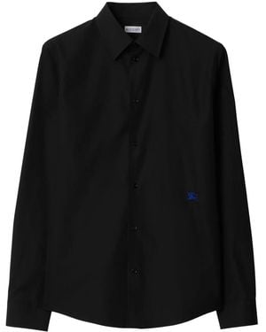 Burberry Slim Fit Cotton Shirt - Black