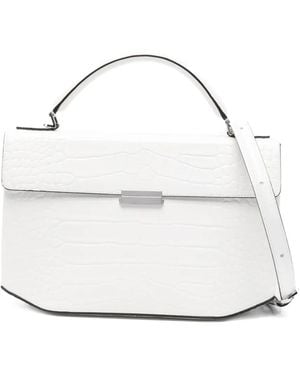 TOTEME Bolso shopper mediano con efecto de piel de cocodrilo en relieve - Blanco