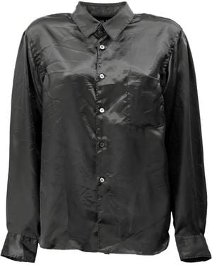 COMME DES GARÇON BLACK Satin Gathered-Back Shirt - Black