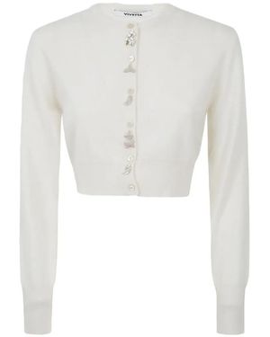 Vivetta Fish-Detail Cardigan - White