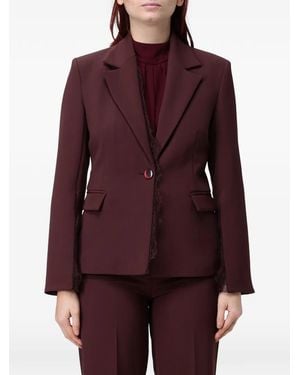 Hanita Blazer Monopetto Con Finiture - Viola