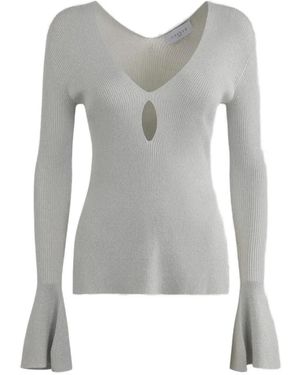 Gaelle Paris Ribbed Cut-Out Jumper - Grey