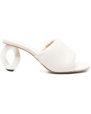 JW Anderson Chain-Heel Leather Sandals - White