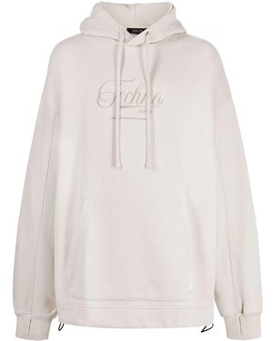 FIVE CM Terry Embroidered Cotton Hoodie - White