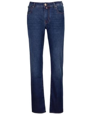 Jacob Cohen Vaqueros Slim Con Costuras En Contraste - Azul