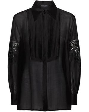 Elena Miro Cut-Out Pleated Shirt - Black