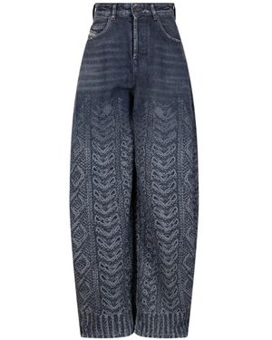 DIESEL Vaqueros Estampados De Punto De Ochos - Azul