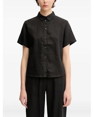 Samsøe & Samsøe Short-Sleeved Button-Down Shirt - Black