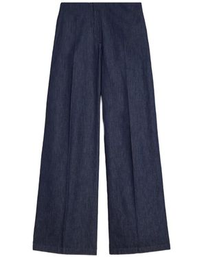 Jil Sander Gerade Hose Aus Chambray - Blau