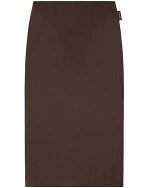 Courreges Semi-Sheer Midi Skirt - Brown