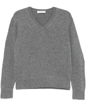DUNST V-Neck Knitted Jumper - Grey