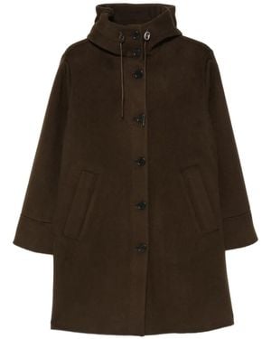Aspesi Hooded Single-Breasted Coat - Brown