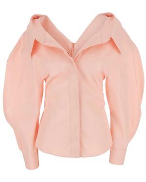 Givenchy Slashed Puff-Sleeve Shirt - Pink
