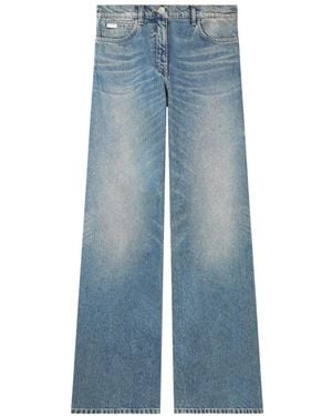 Courreges Jean Ample À Plaque Logo - Blue